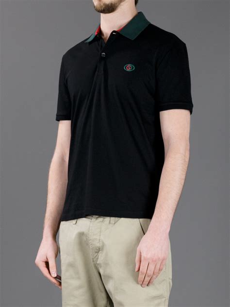 gucci black polo embroidered writing|gucci jersey t shirt.